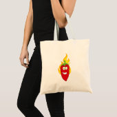 Flaming Chili Pepper Canvas tas (Voorkant (product))