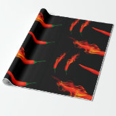 Flaming Chili Peppers Cadeaupapier (Uitgerold)