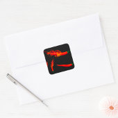 Flaming Chili Peppers Vierkante Sticker