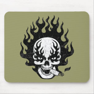 Flaming Cigar Skull -bw Muismat