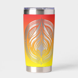 Flaming Circle Logo Negatief Space Fire Geïsoleerde Drinkbeker