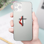 Flaming Cross Sticker (Telefoon)