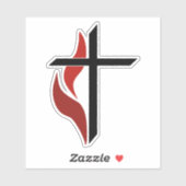 Flaming Cross Sticker (Vel)