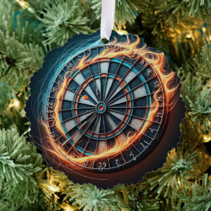 Flaming Dart Arena Ontsteek de passie van de Darts Ornament Kaart