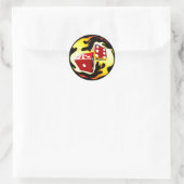Flaming Dice Ronde Sticker (Tas)