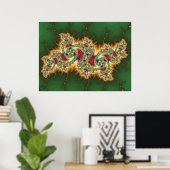 Flaming Dragon (Afdrukken) Poster (Thuiskantoor)