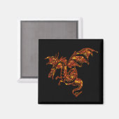 Flaming Dragon Magneet (Voorkant / Achterkant)