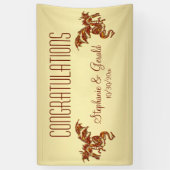 Flaming Dragon op Gold Personal Spandoek (Verticaal)