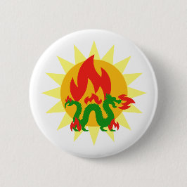 Flaming Dragon Ronde Button 5,7 Cm
