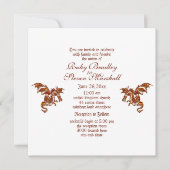 Flaming Dragon White Fantasy Wedding Theme Kaart (Voorkant)