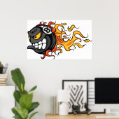Flaming Eight Ball Poster (Thuiskantoor)