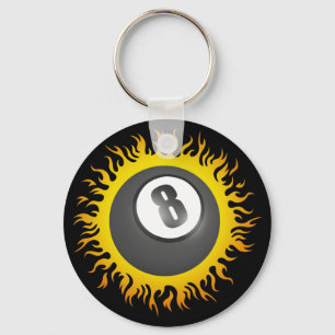Flaming Eight Ball Sleutelhanger
