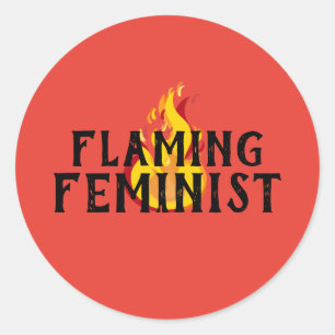 Flaming Feminist RBG Feminisme Flames 20 Ronde Sticker