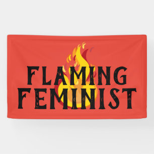 Flaming Feminist RBG Feminisme Flames 20 Spandoek