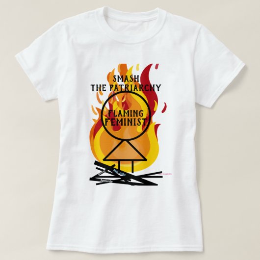 Flaming feminist Smash the Patriarchy RBG 15 T-shirt (Design voorkant)