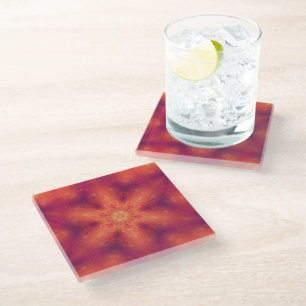 Flaming Fiery Phoenix Burning Snowflake Glazen Onderzetter