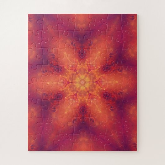 Flaming Fiery Phoenix Burning Snowflake Legpuzzel (Verticaal)