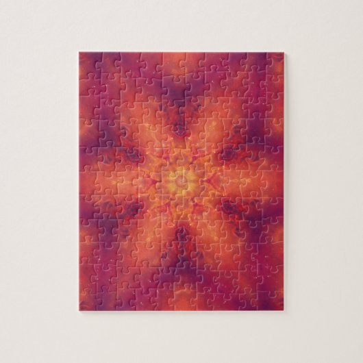 Flaming Fiery Phoenix Burning Snowflake Legpuzzel (Verticaal)