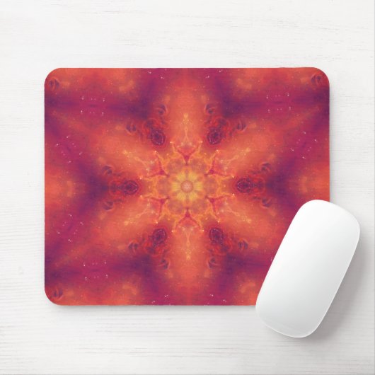 Flaming Fiery Phoenix Burning Snowflake Muismat (Met muis)
