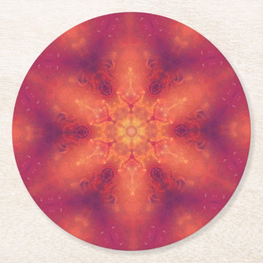 Flaming Fiery Phoenix Burning Snowflake Ronde Kartonnen Onderzetter (Voorkant)