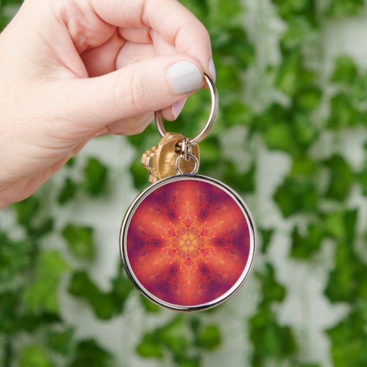 Flaming Fiery Phoenix Burning Snowflake Sleutelhanger (Hand)