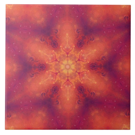 Flaming Fiery Phoenix Burning Snowflake Tegeltje (Voorkant)