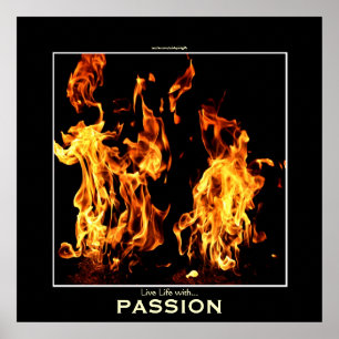 Flaming Fire Passion Motivatie Photo Poster