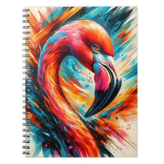 Flaming Firebird – Bold Abstract Flamingo Art Notitieboek