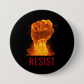 Flaming Fist Resist Activist Ronde Button 7,6 Cm (Voorkant)
