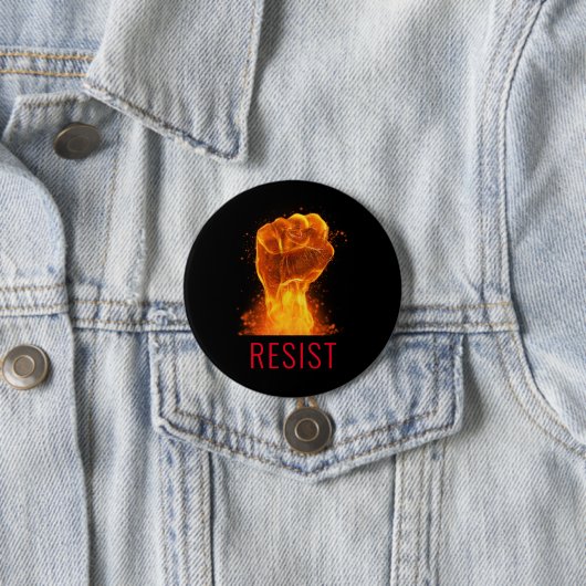 Flaming Fist Resist Activist Ronde Button 7,6 Cm (In situ)
