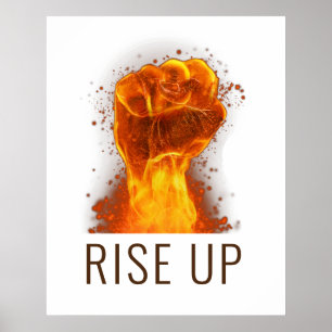 Flaming Fist Rise Up Poster