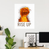 Flaming Fist Rise Up Poster (Thuiskantoor)