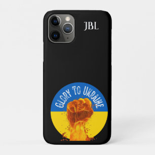 Flaming Fist Ukraine Flag Resistance Monogram iPhone 11 Pro Hoesje