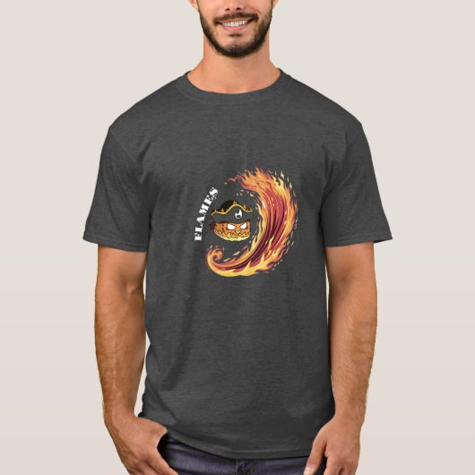 Flaming Flames Pirate T-shirt - (Voorkant)
