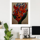 Flaming Flower Animation Art Print (Thuiskantoor)