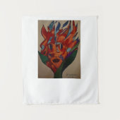 Flaming Flower Animation Small Tapestry Wandkleed (Voorkant)
