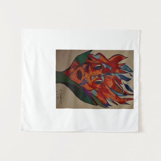 Flaming Flower Animation Small Tapestry Wandkleed (Voorkant (horizontaal))