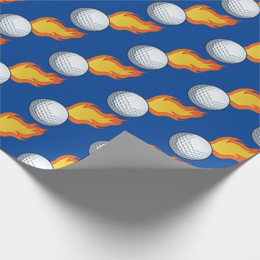 Flaming Golf Ball Cadeaupapier (Hoek)