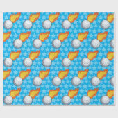  Flaming Golf Ball Cadeaupapier (Vlak)