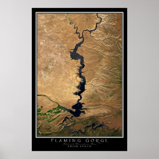 Flaming Gorge National Recreation Area Satellite Poster (Voorkant)