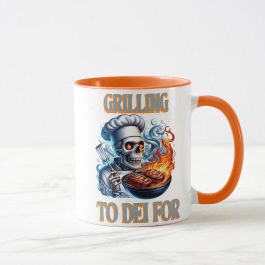 Flaming Grilling Skelet Mok (Rechts)