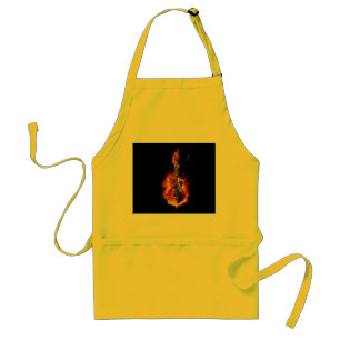 Flaming Guitar Apron Standaard Schort