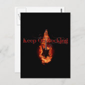 Flaming Guitar Briefkaart (Voorkant / Achterkant)