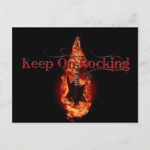 Flaming Guitar Briefkaart