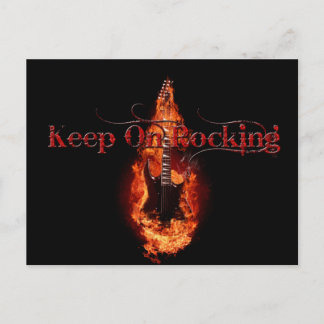 Flaming Guitar Briefkaart