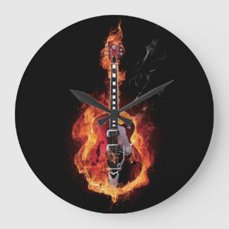 Flaming Guitar Grote Klok