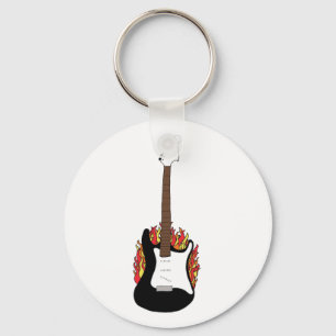 Flaming Guitar Sleutelhanger