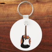 Flaming Guitar Sleutelhanger (Voorkant)