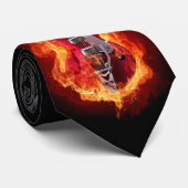 Flaming Guitar Stropdas (Opgerold)