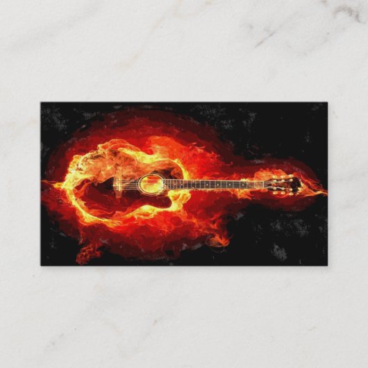 Flaming Guitar Visitekaartje (Voorkant)